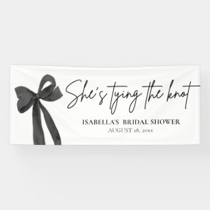 Black Bow She's Tying the Knot Bridal Shower Banner