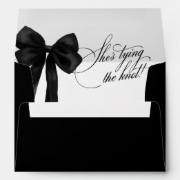 Black Bow She's Tying The Knot Bridal Shower Envelope