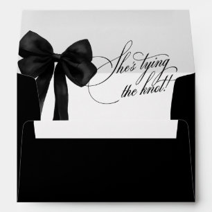 Black Bow She's Tying The Knot Bridal Shower Envelope