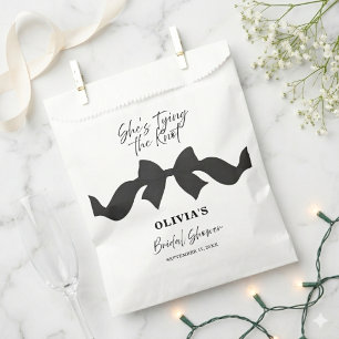 Black Bow She's Tying the Knot Bridal Shower Favor Bag