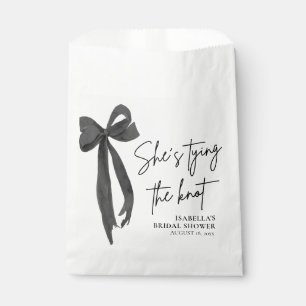Black Bow She's Tying the Knot Bridal Shower Favor Bag