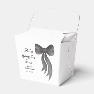Black Bow She's Tying the Knot Bridal Shower  Favor Boxes