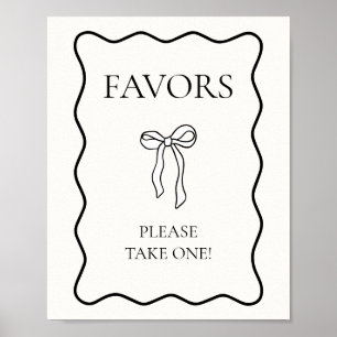 Black Bow Shes Tying the Knot Bridal Shower Favor Poster