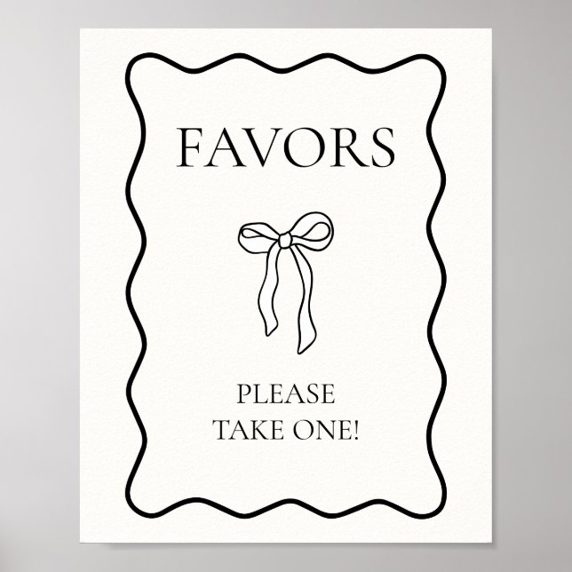 Black Bow Shes Tying the Knot Bridal Shower Favor Poster (Front)