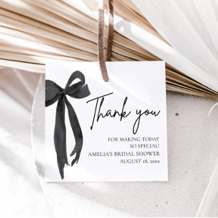 Black Bow She's Tying the Knot Bridal Shower Favor Tags