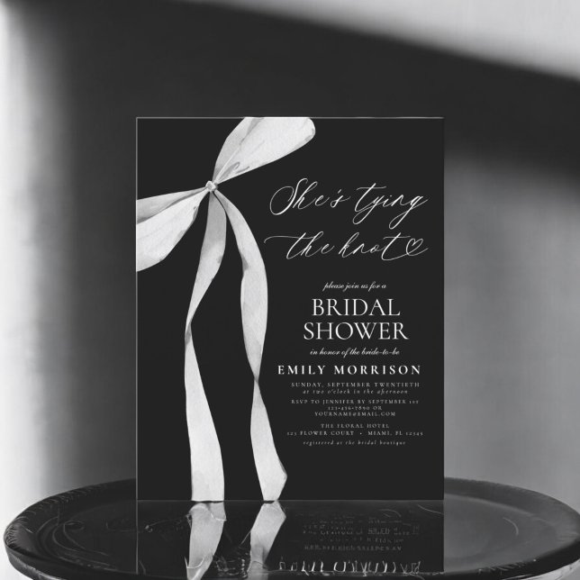 Black Bow She's Tying the Knot Bridal Shower Flyer (Creator Uploaded)