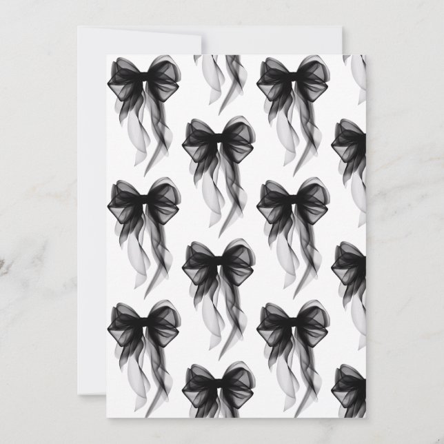 Black Bow She's Tying the Knot Bridal Shower Invitation
