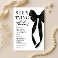 Black Bow She's Tying The Knot Bridal Shower 