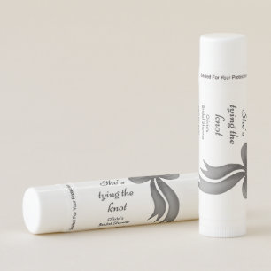Black Bow She's Tying the Knot Bridal Shower Lip Balm
