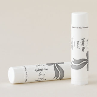 Black Bow She's Tying the Knot Bridal Shower Lip Balm