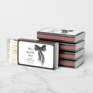 Black Bow She's Tying the Knot Bridal Shower  Matchboxes