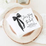 Black Bow She's Tying the Knot Bridal Shower  Napkins<br><div class="desc">Add a touch of elegance to your bridal shower with our Black Bow She's Tying the Knot Bridal Shower Napkins! These chic napkins feature a stylish black bow design, perfect for adding sophistication to your table settings. Whether for cocktails, desserts, or main meals, these napkins bring a cohesive and elegant...</div>