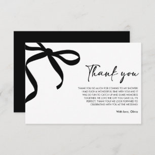 Black Bow She's Tying the Knot Bridal Shower Thank You Card