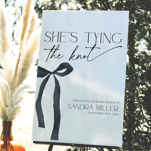 Black Bow Shes Tying the Knot Bridal Welcome Foam Board (Creator Uploaded)