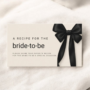 Black Bow She's Tying the Knot Recipe Share Enclosure Card