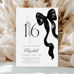 Black Bow Sweet Sixteen Birthday Invitation<br><div class="desc">Celebrate your milestone in timeless style with this elegant Black Bow Sweet Sixteen Invitation. Featuring a bold, glossy black ribbon paired with sophisticated typography, this modern and chic design exudes glamour and refinement. Perfect for a luxe birthday celebration, it sets the tone for an unforgettable evening filled with elegance and...</div>