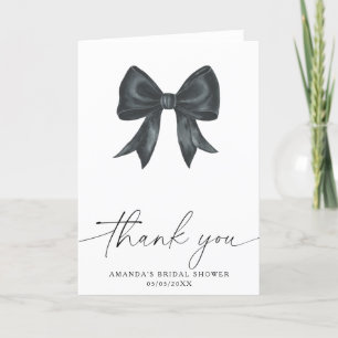 Black Bow Thank you Bridal shower Card