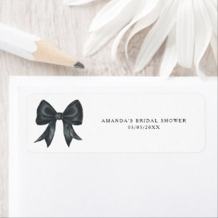 Black Bow Thank you Bridal shower Label
