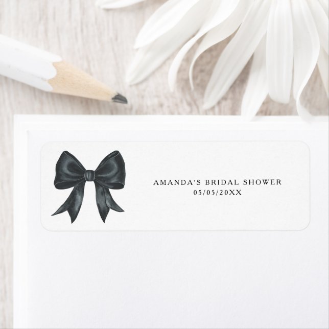 Black Bow Thank you Bridal shower  Label (Insitu)