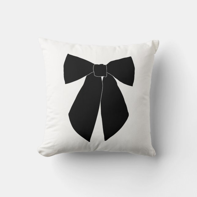 Black Bow Throw Pillow (Front)
