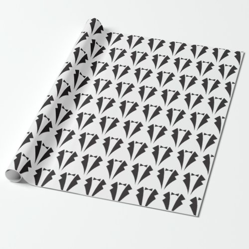 Black Bow Tie and Tuxedo Groomsmen Wedding Party Wrapping Paper