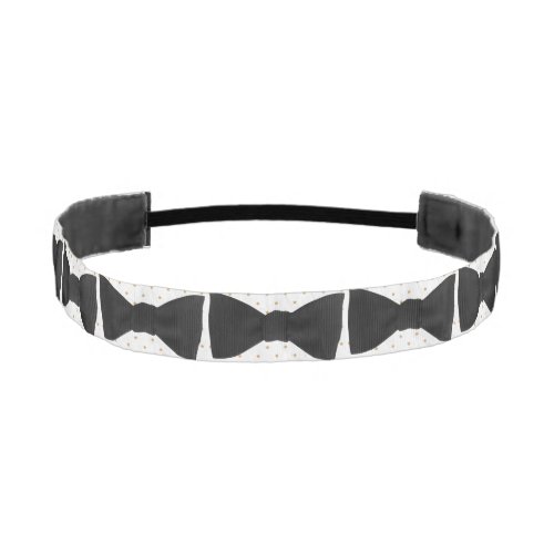 Black Bow Tie Art Ribbon Athletic Headband