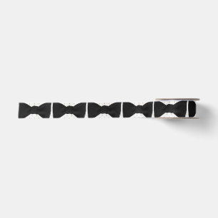 Black Bow Tie Art Ribbon with pink polka dots