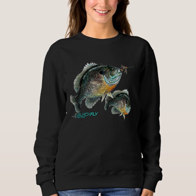 Black Bow Tie Bluegill Fishing  Panfish Jig Fly Fi Sweatshirt (Front)