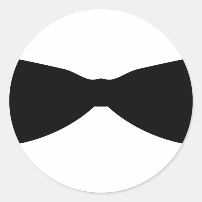 black bow tie classic round sticker (Front)