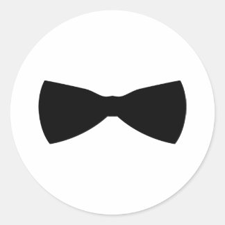 black bow tie classic round sticker