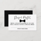 Black Bow Tie Diaper Raffle Ticket Enclosure Card (Front/Back)