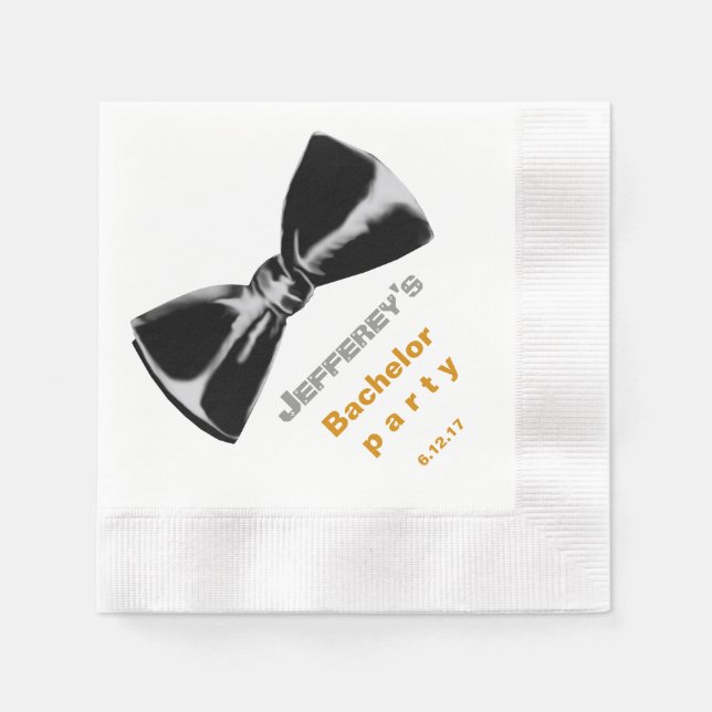 Black Bow tie event Napkins (Front)