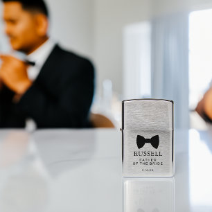Black Bow Tie Father of the Bride Wedding Zippo Lighter