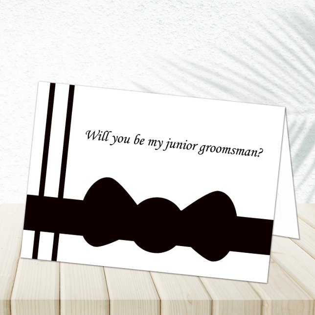 Black Bow tie Junior Groomsmen Cards