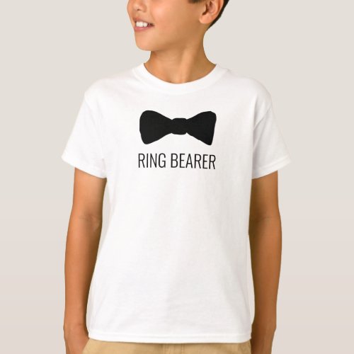 Black Bow Tie Ring Bearer Kids Tshirt
