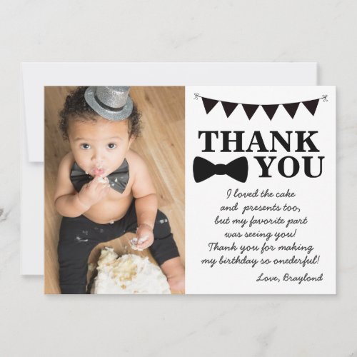 Black Bow Tie Thank You Card