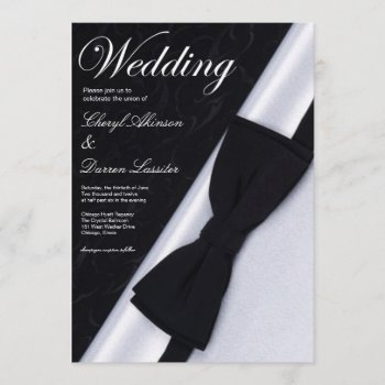 Black Bow Tie Wedding Invitation by SharonCullars at Zazzle