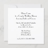 Black Bow Tie White Pearls Couples Wedding Shower Invitation (Back)