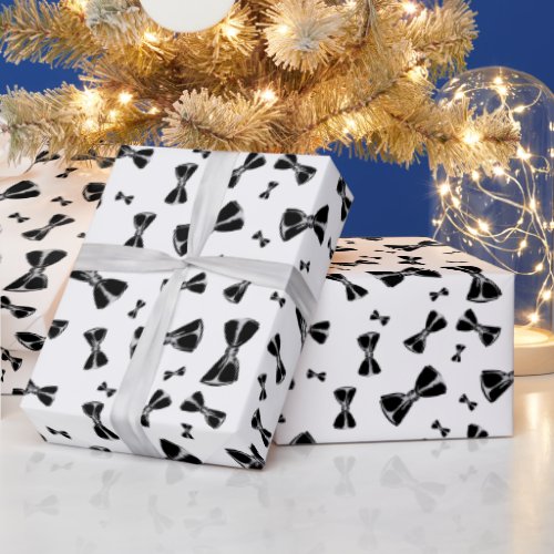 Black bow ties wrapping paper