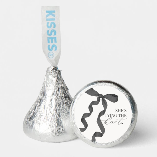 Black Bow Tying the Knot Bridal Dessert Favor (Front)