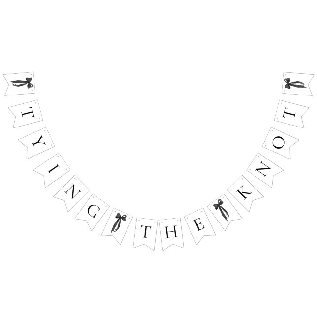 Black Bow Tying the Knot Bridal Shower Banner (All)