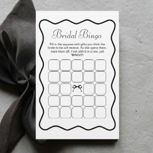 Black Bow Tying the Knot Bridal Shower Bingo Game