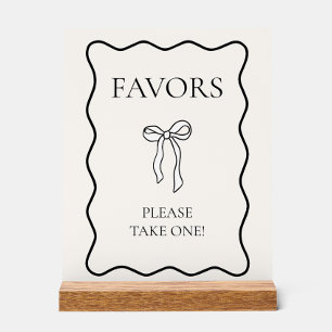 Black Bow Tying the Knot Bridal Shower Favor Acrylic Sign