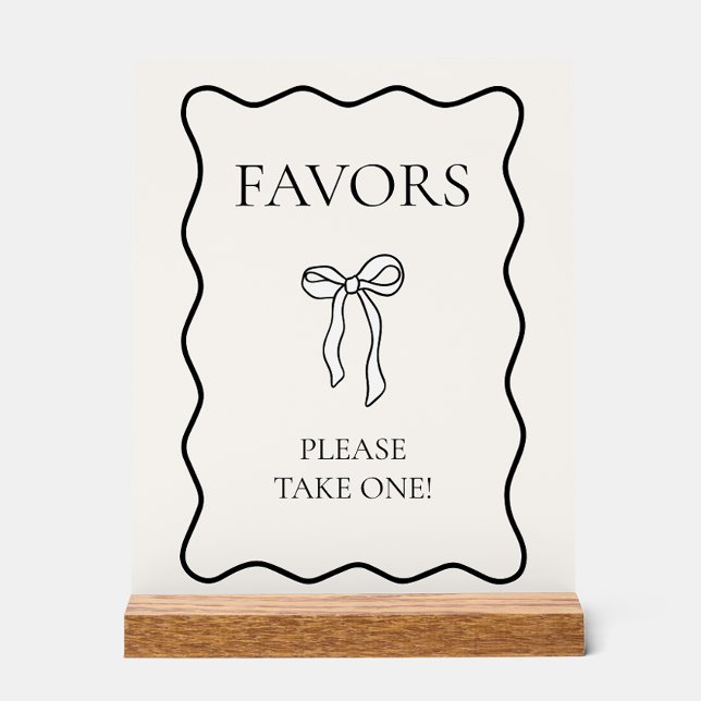 Black Bow Tying the Knot Bridal Shower Favor Acrylic Sign (Creator Uploaded)
