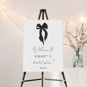 Black Bow Tying The Knot Bridal Shower Welcome Foam Board