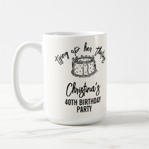Black Bow Tying Up Her Thirties 40th Birthday Coffee Mug