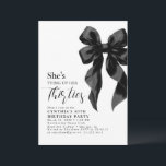 Black Bow Tying Up Her Thirties 40Th Birthday Invitation<br><div class="desc">Black Bow “She’s Tying Up Her Thirties” 40th Birthday Party Invitations. Chic, moody, and effortlessly swoon-worthy, this 40th birthday invitation sets the tone for a celebration that’s anything but ordinary. Featuring a luxe black satin bow, it makes a bold yet elegant statement—perfectly marking the honoree’s milestone moment. The striking contrast...</div>
