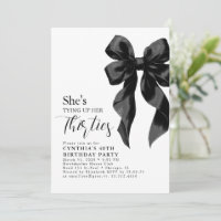 Black Bow Tying Up Her Thirties 40Th Birthday