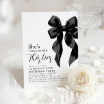 Black Bow Tying Up Her Thirties 40Th Birthday Invitation<br><div class="desc">Black Bow “She’s Tying Up Her Thirties” 40th Birthday Party Invitations. Chic, moody, and effortlessly swoon-worthy, this 40th birthday invitation sets the tone for a celebration that’s anything but ordinary. Featuring a luxe black satin bow, it makes a bold yet elegant statement—perfectly marking the honoree’s milestone moment. The striking contrast...</div>