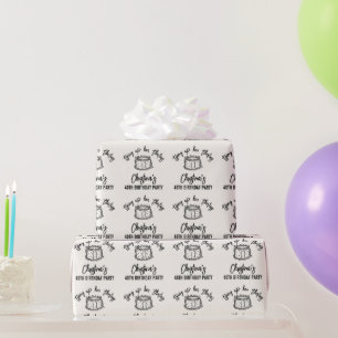 Black Bow Tying Up Her Thirties 40th Birthday Wrapping Paper